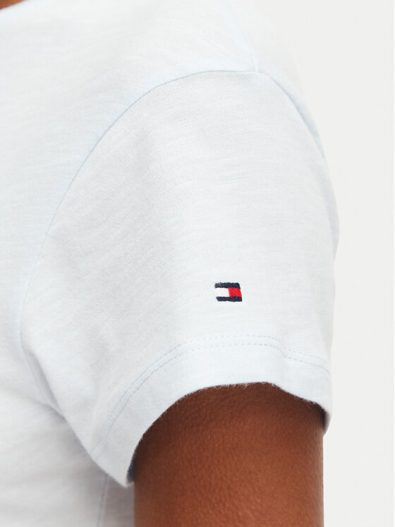 Tommy Hilfiger Tommy Hilfiger Marškinėliai WW0WW48702 Šviesiai mėlyna Slim Fit