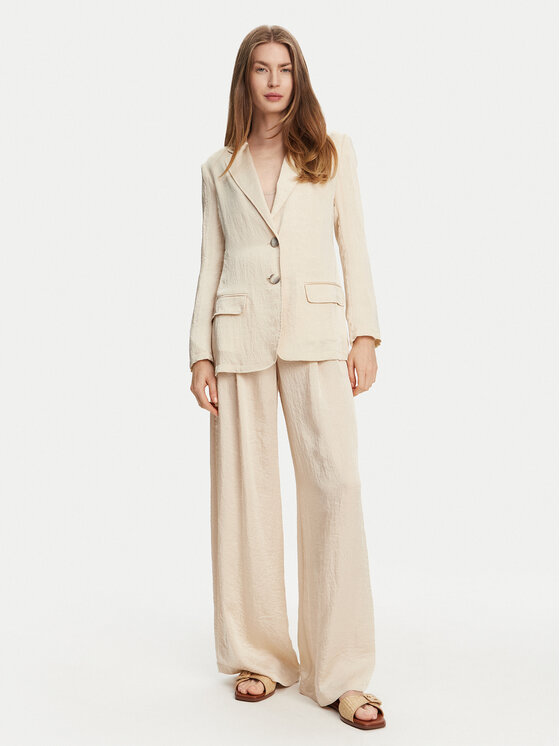 Marella Marella Palazzo kalhoty Silico 2513131125 Écru Wide Leg