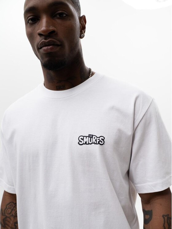 Smerfy Smerfy T-Shirt Koszulka Z Krótkim Rękawem Oversize Męska Biała Smerfy Zgrywus Sketch M Biały Oversize
