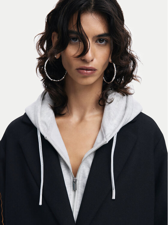 Desigual Desigual Vlněný kabát Cracovia 24WWEWBA Černá Regular Fit