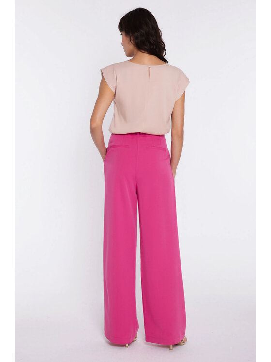 NIFE NIFE Kalhoty z materiálu SD138 Růžová Modern Relaxed Fit