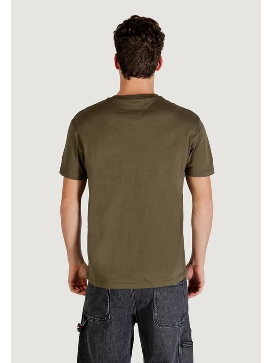 Tommy Jeans Tommy Jeans T-shirt TJM REG LINEAR LOGO Verde Casual Fit