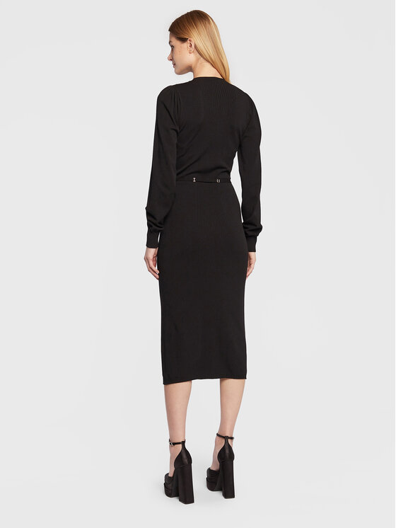 TWINSET TWINSET Kootud kleit 222TT3192 Must Regular Fit