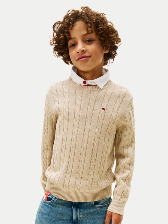 Tommy Hilfiger Sweter KB0KB09753 Beżowy Regular Fit