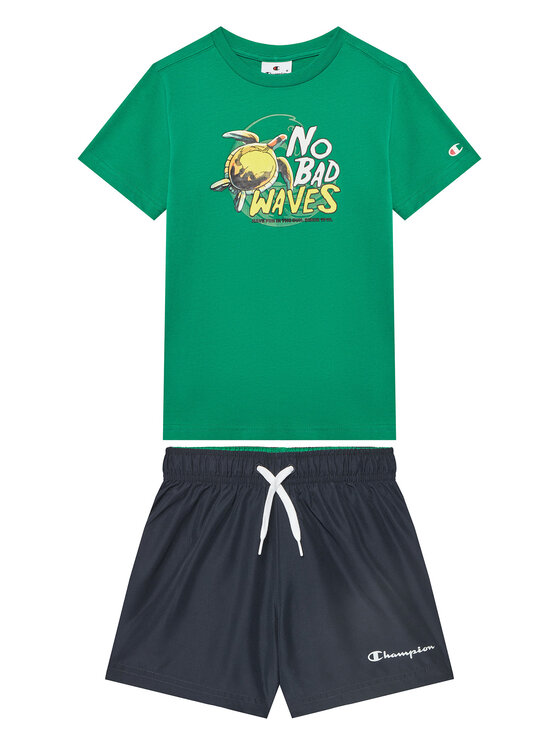 Champion Champion Komplekti kuuluvad t-särk ja šortsid 307063 Roheline Regular Fit