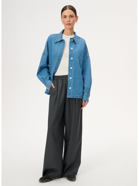LEBRAND LEBRAND Koszula jeansowa Bloom Niebieski Regular Fit