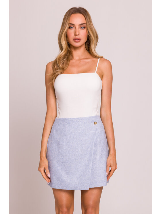 Made of Emotion Made of Emotion Minigonna M854 Celeste Sexy Straight Fit