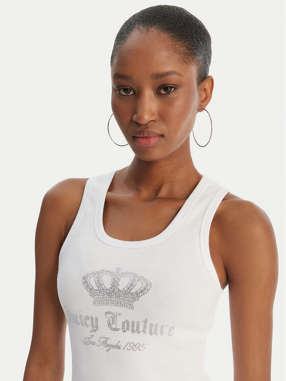 Juicy Couture Juicy Couture Top Gothic Crown JCBLV126807 Bílá Slim Fit