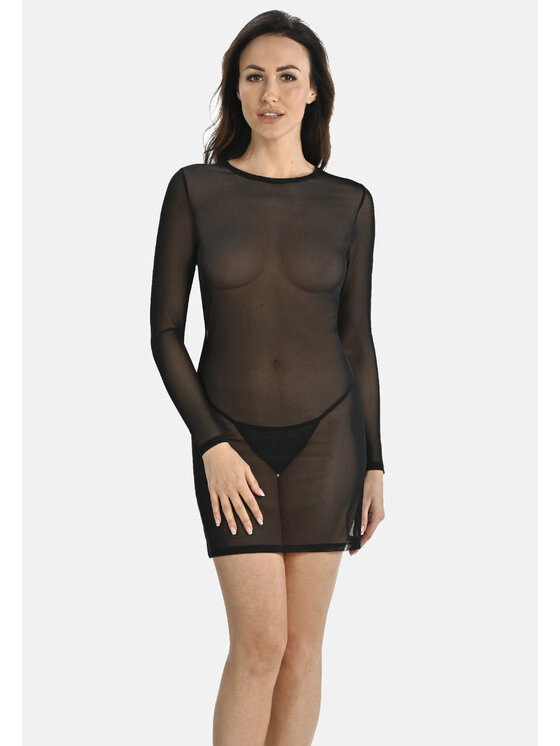 Teyli Teyli Koszula nocna 641 Czarny Regular Fit