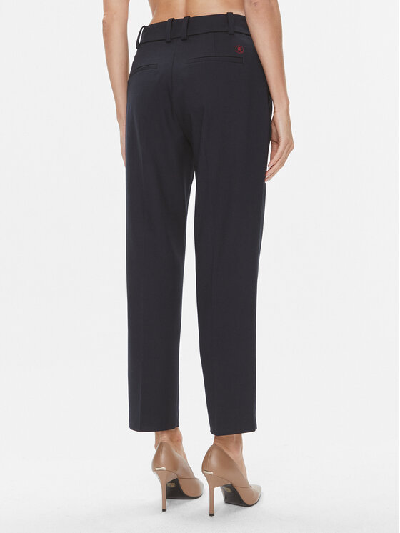 Tommy Hilfiger Tommy Hilfiger Medžiaginės kelnės Core WW0WW39723 Tamsiai mėlyna Straight Fit