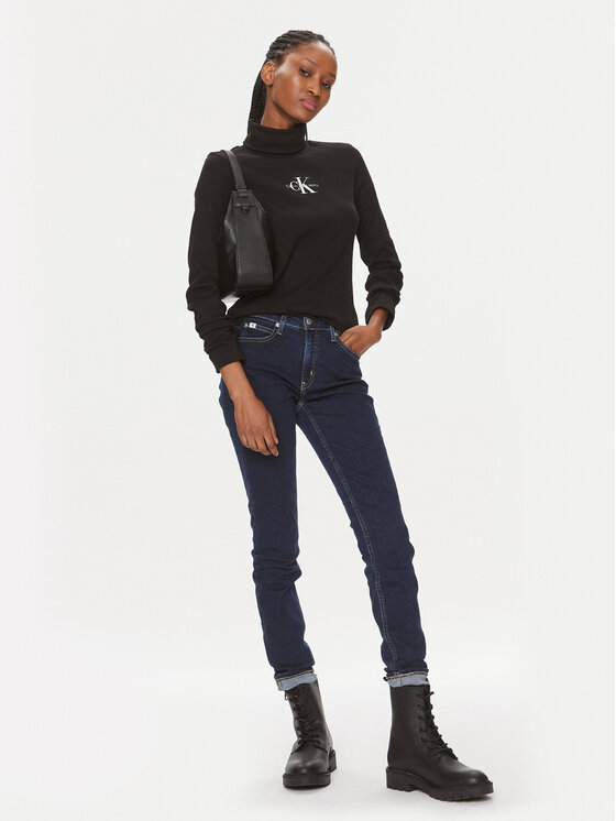 Calvin Klein Jeans Calvin Klein Jeans Rolák Monologo J20J222024 Čierna Regular Fit