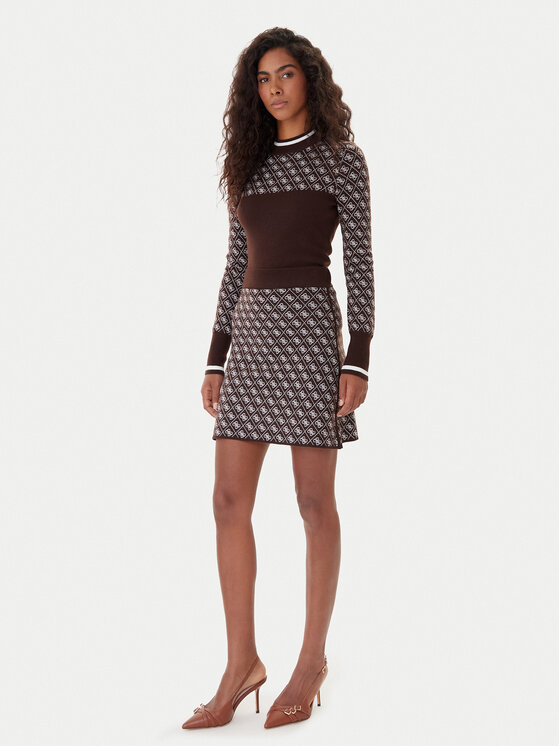 Guess Guess Ceruzaszoknya W5BD81 Z3JD2 Sötétbarna Slim Fit