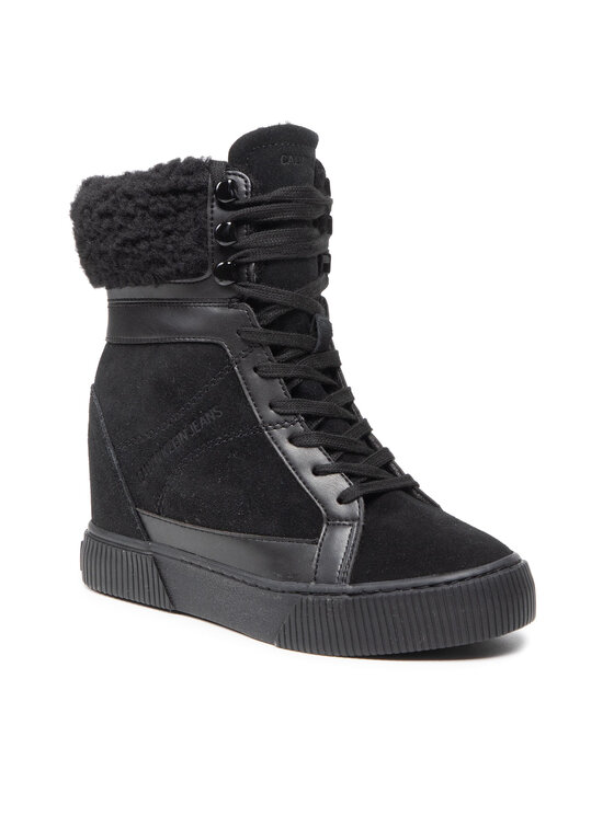 Calvin Klein Jeans Stiefeletten Hidden Wedge Sneaker Warm YW0YW00439 Schwarz Modivo