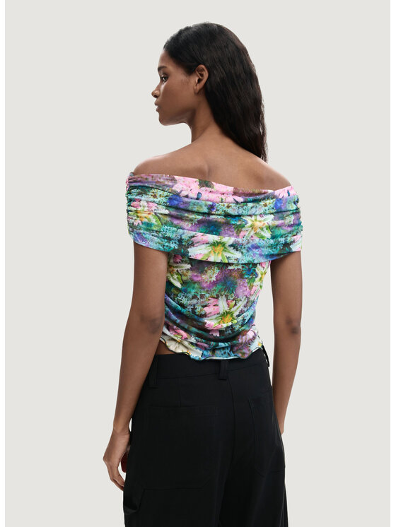 Desigual Desigual T-Shirt TS_MUNICH Zielony Casual Fit