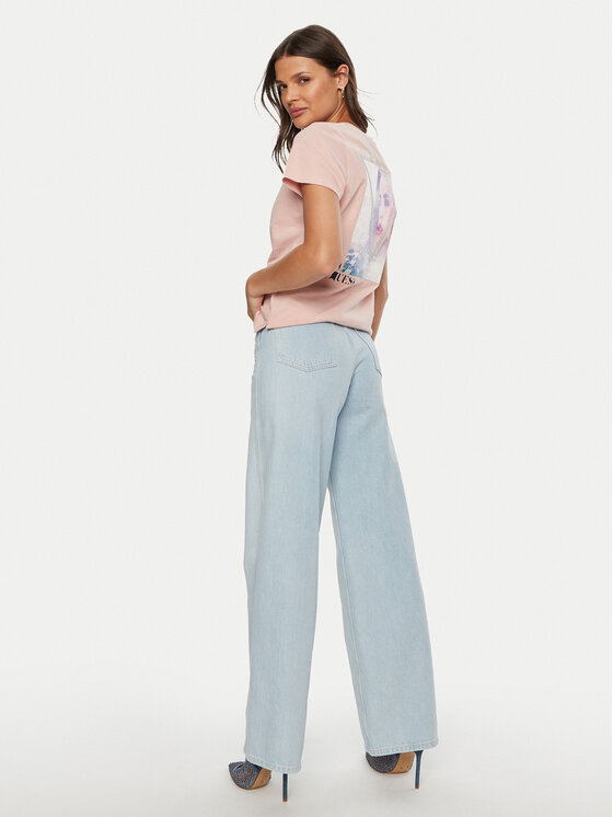 Guess Guess Marškinėliai W4BI13 KCJI0 Rožinė Regular Fit
