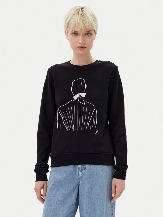KARL LAGERFELD KARL LAGERFELD Mikina A2W20056 Černá Regular Fit