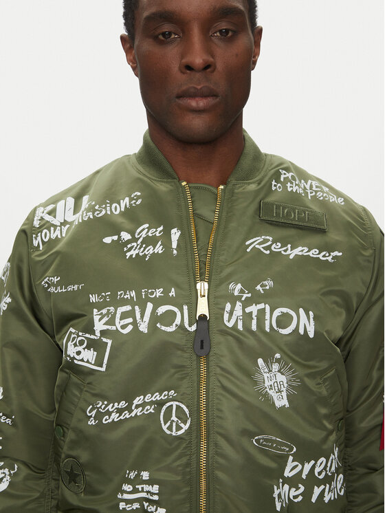Alpha Industries Alpha Industries Μπόμπερ μπουφάν MA-1 Peace 156136 Πράσινο Regular Fit