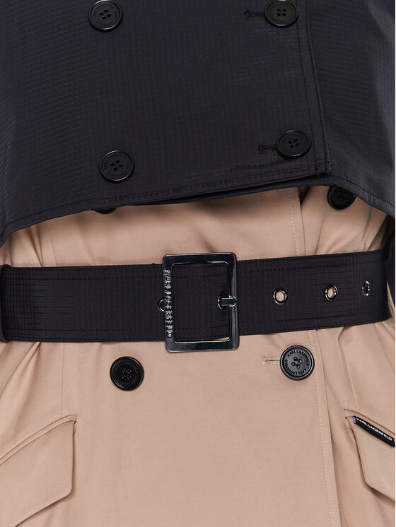 KARL LAGERFELD KARL LAGERFELD Cappotto di transizione Transformer 225W1501 Nero Regular Fit