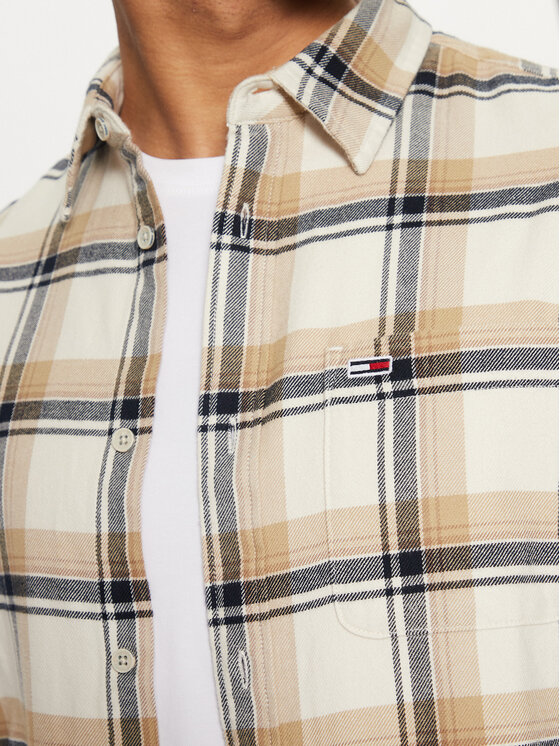 Tommy Jeans Tommy Jeans Särk Check Flannel DM0DM20670 Beež Regular Fit