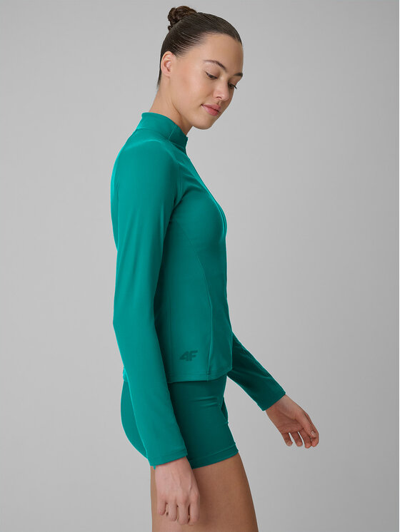 4F 4F Bluza techniczna BASIC+ Turkusowy Slim Fit
