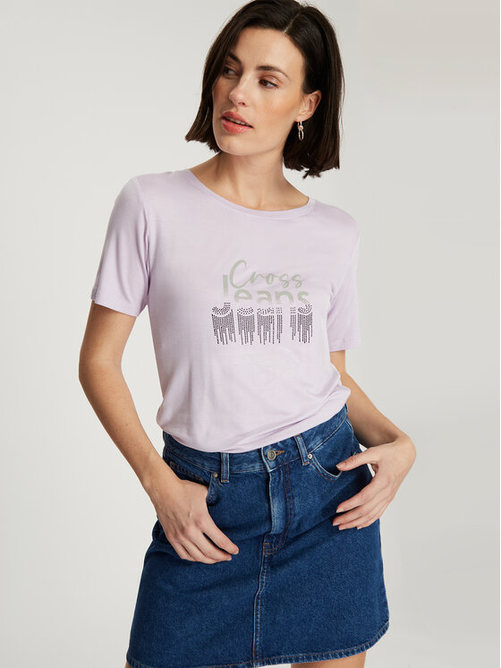 Cross Jeans Cross Jeans T-Shirt 56177-654 Fioletowy