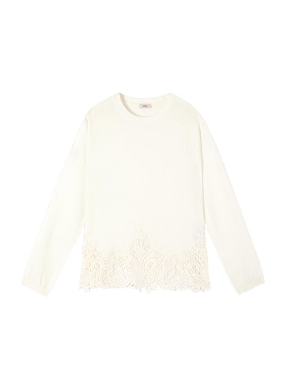 Oltre Oltre Sweter M031J005333N021 Biały Regular Fit