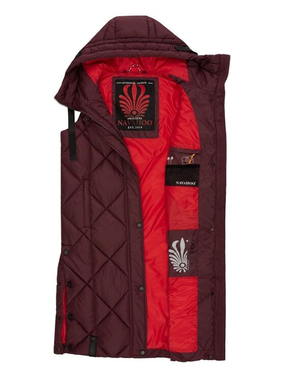 Navahoo Navahoo Kamizelka Scchnuckel Bordowy Casual Fit