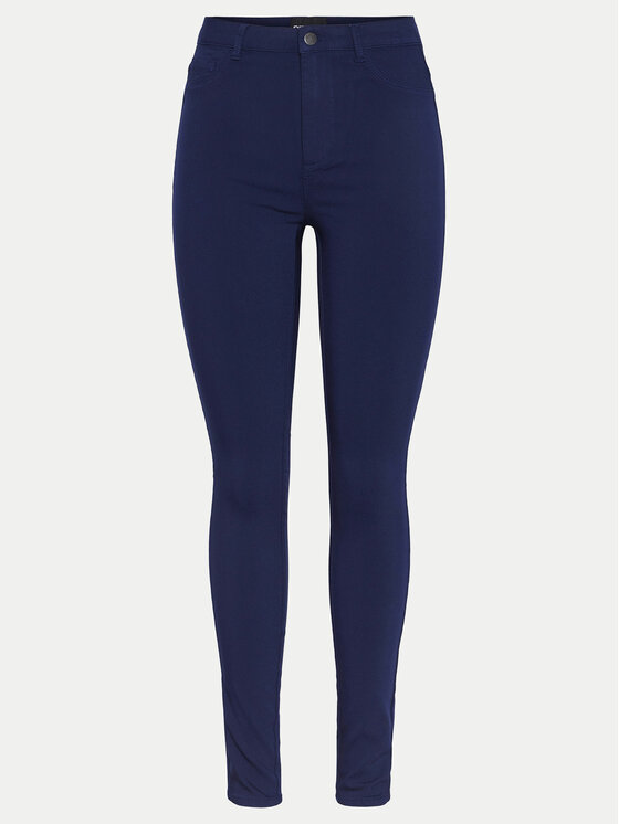 Pieces Pieces Džinsinės tamprės 17080560 Tamsiai mėlyna Skinny Fit