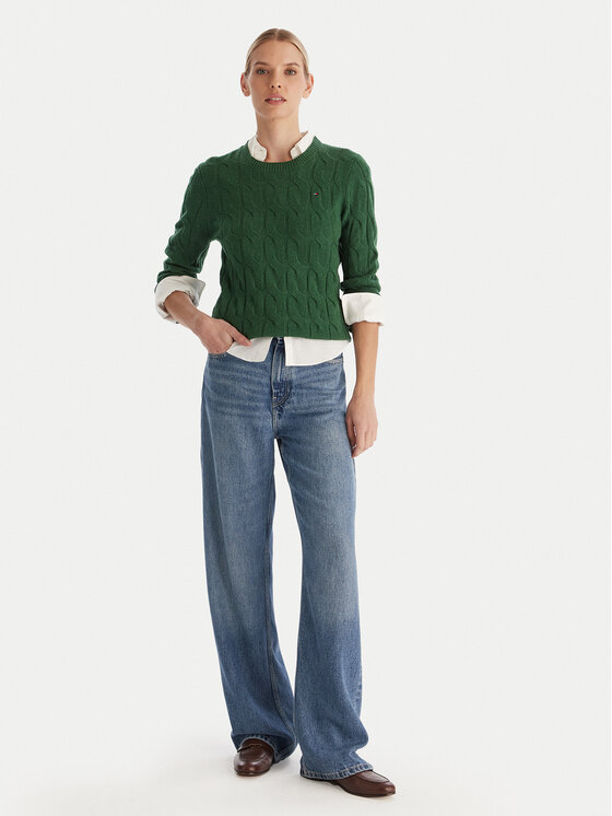 Tommy Hilfiger Tommy Hilfiger Pulover WW0WW43586 Verde Regular Fit