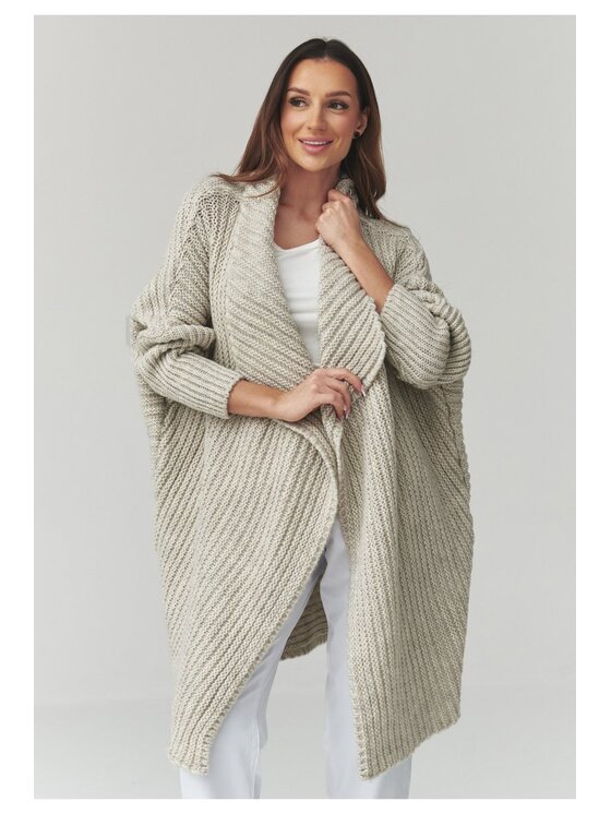 Makadamia Makadamia Sweter S173 Szary Loose Fit