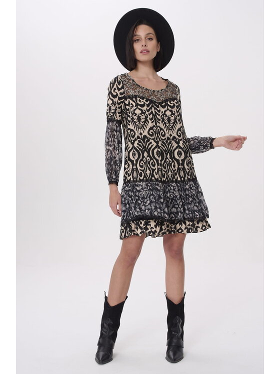 blue shadow blue shadow Sukienka codzienna Maani BS Kolorowy Standard Fit