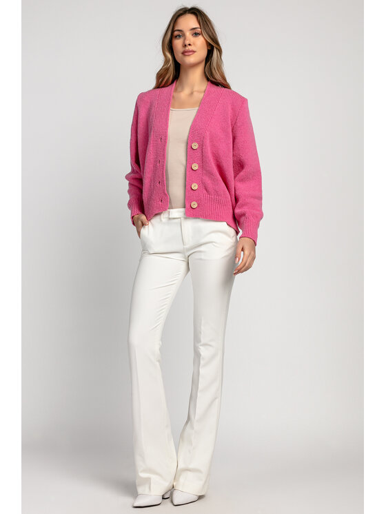 Fobya Fobya Kardigan F1710 Różowy Basic Fit