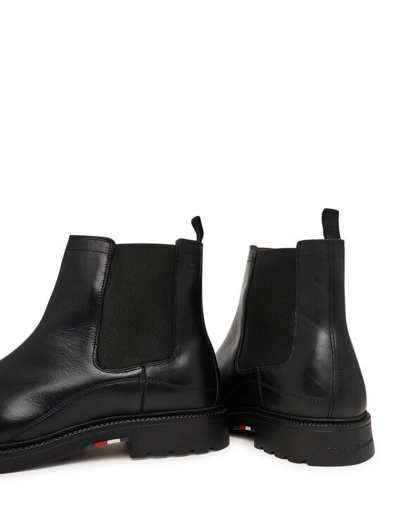 Tommy Hilfiger Tommy Hilfiger Sztyblety Corporate Casual Lth Chelsea FM0FM05966 Czarny