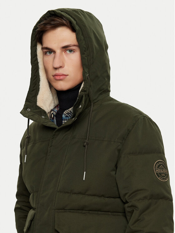 Jack & Jones Jack & Jones Geacă de iarnă Carl 12256901 Verde Straight Fit