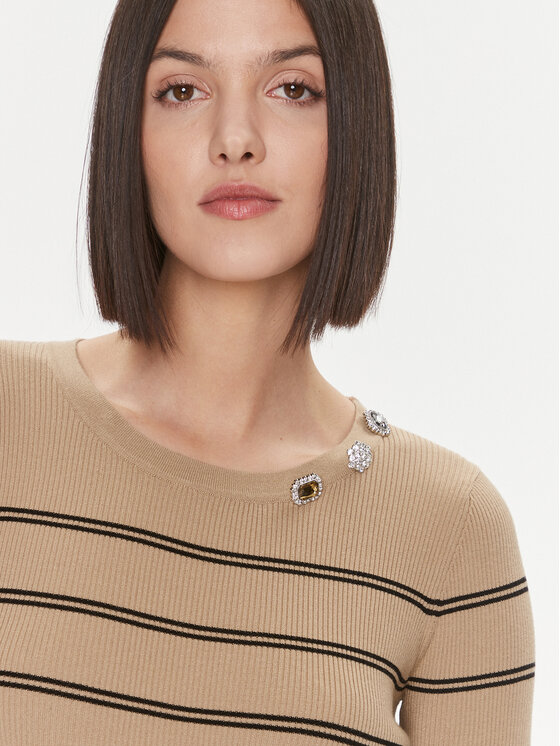 Liu Jo Liu Jo Sweter MF3001 MS99E Brązowy Slim Fit