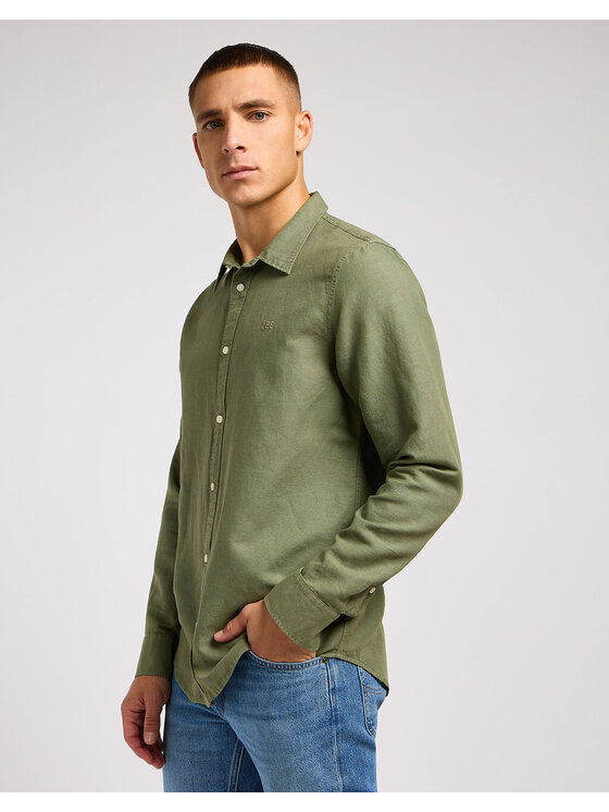 Lee Lee Camicia PATCH SHIRT Verde Regular Fit