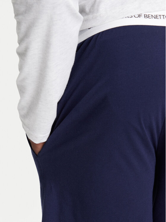 United Colors Of Benetton United Colors Of Benetton Kratke pidžama hlače 30964900D Tamnoplava Regular Fit