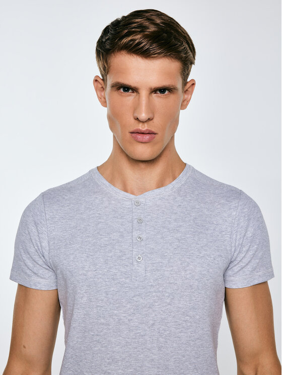BIG STAR BIG STAR T-Shirt BASICAG Szary Slim Fit