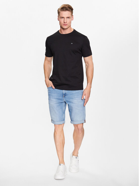 Calvin Klein Calvin Klein Marškinėliai Smooth K10K110589 Juoda Regular Fit