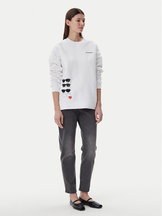KARL LAGERFELD KARL LAGERFELD Μπλούζα A1W20076 Λευκό Relaxed Fit