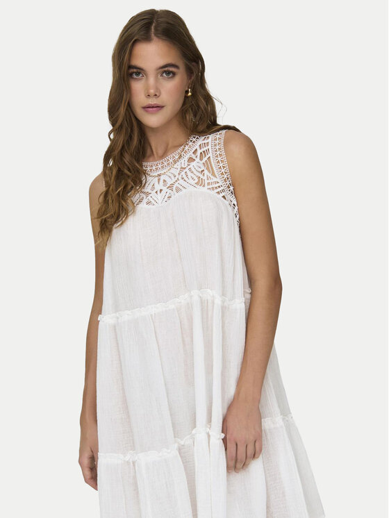 JDY JDY Letné šaty Oda 15323448 Biela Regular Fit