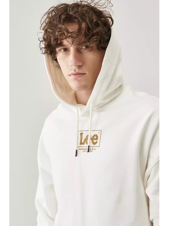 Lee Lee Felpa LOGO LOOSE HOODIE Beige Regular Fit