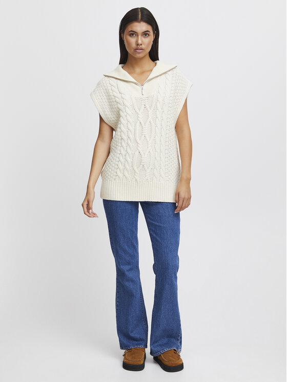 ICHI ICHI Pullover 20119797 Beige Regular Fit