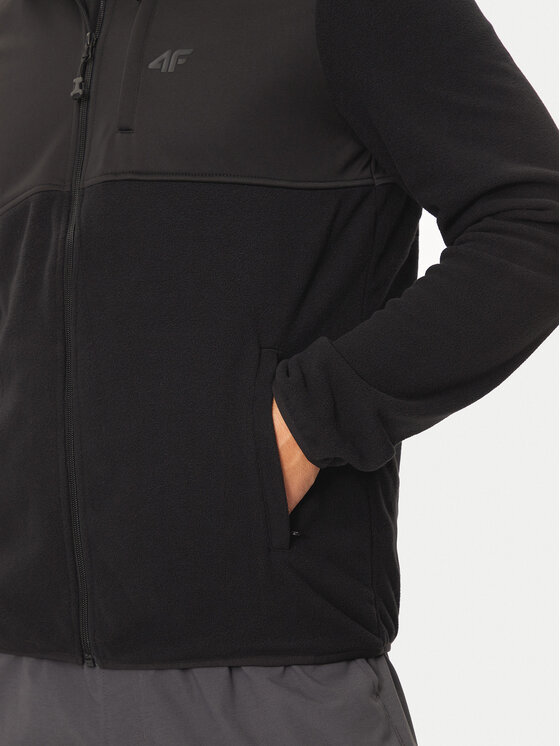 4F 4F Felpa di pile 4FWAW24TFLEM269 Nero Regular Fit