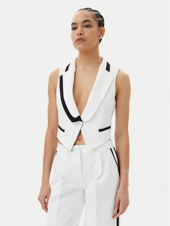 Maryley Maryley Елек 25EB190/43BN Бял Regular Fit