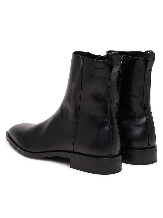 Calvin Klein Calvin Klein Cizme Slim Clean Zip Boot Lth HM0HM02007 Negru