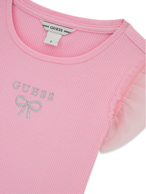 Guess Guess Tričko K6RI12 KCU20 Ružová Regular Fit