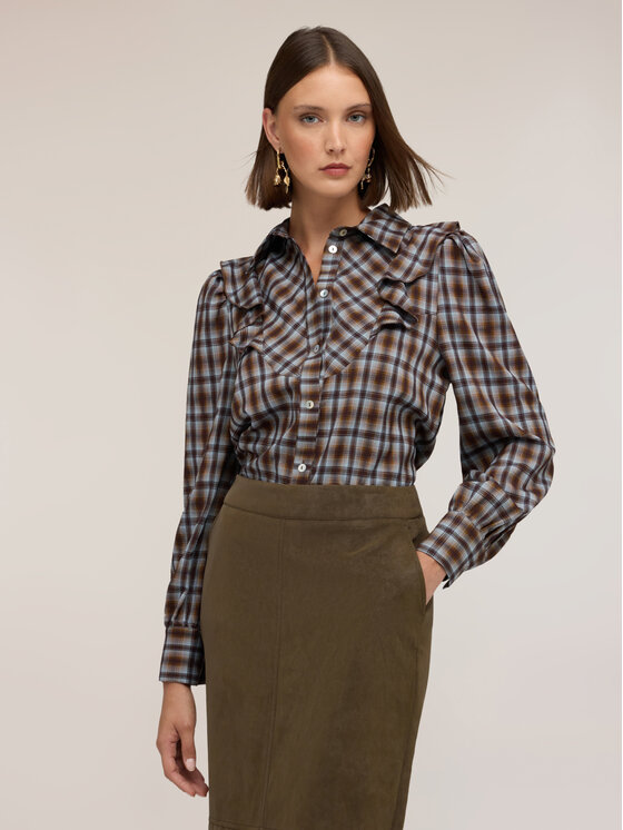 Motivi Motivi Koszula 5047Q001058N0Z2 Brązowy Regular Fit