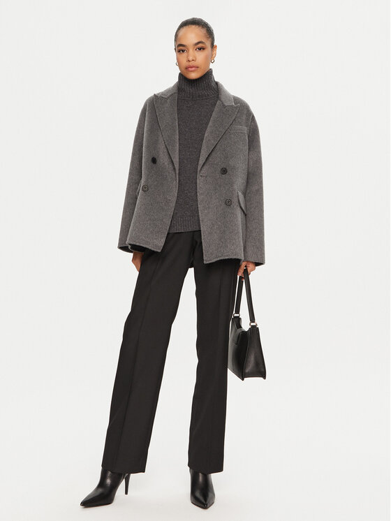 ViCOLO ViCOLO Cappotto di lana TS0020 Grigio Regular Fit