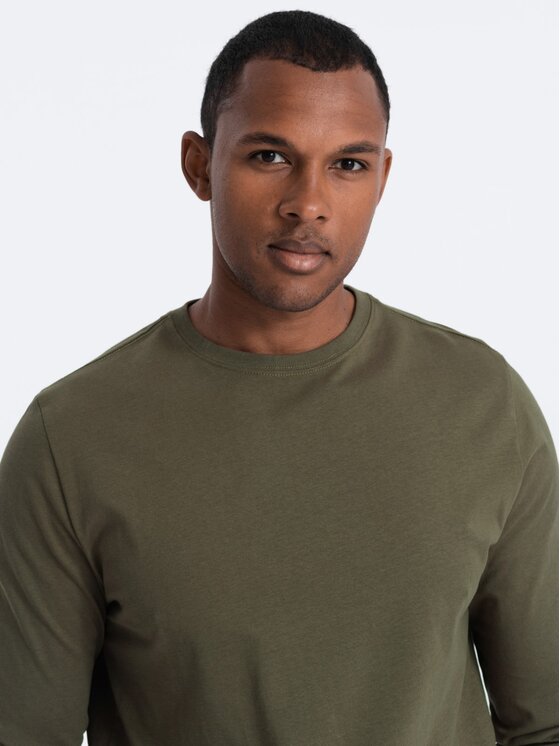 Ombre Ombre Longsleeve OM-LSBL-0106 Zielony Regular Fit